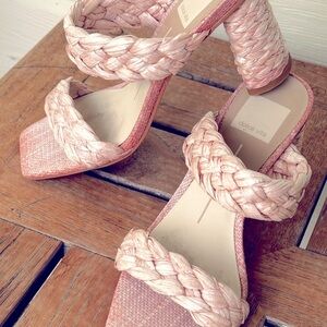 🌸Dolce Vita Paily🌸 Braided Block Heel Sandals! EUC! Size 6! Pale pink!